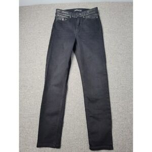 The Kooples Jeans Women Lizy Black Skinny Leather Trim Stretch Denim 24